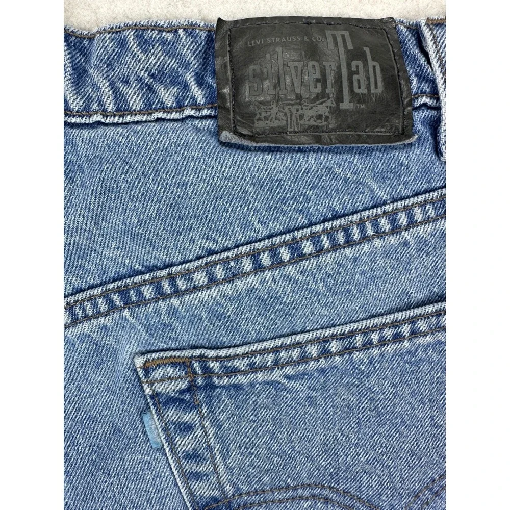 Vintage Levis SilverTab Baggy Denim Shorts Mens 34 Blue Made in USA 90s